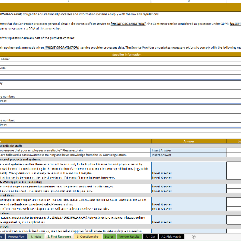 procurement supplier risk assessment template