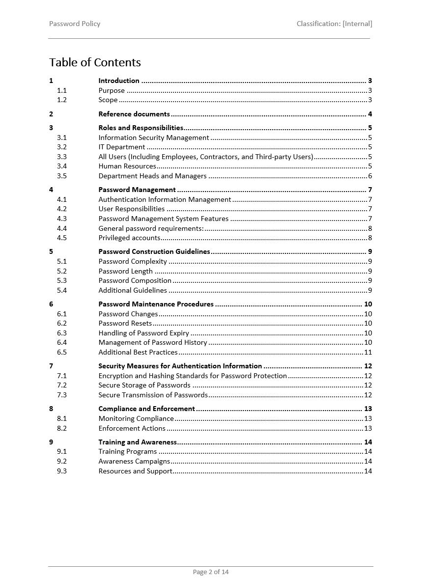 iso 27001 password policy template