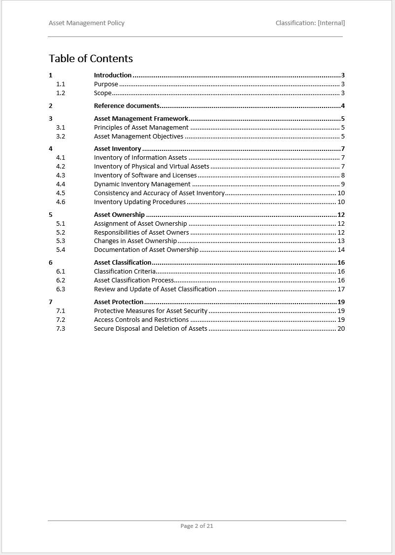 asset management policy template iso 27001