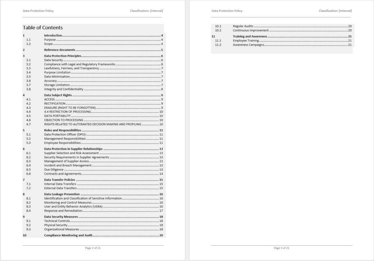 Iso 27001 Data Protection Policy Template