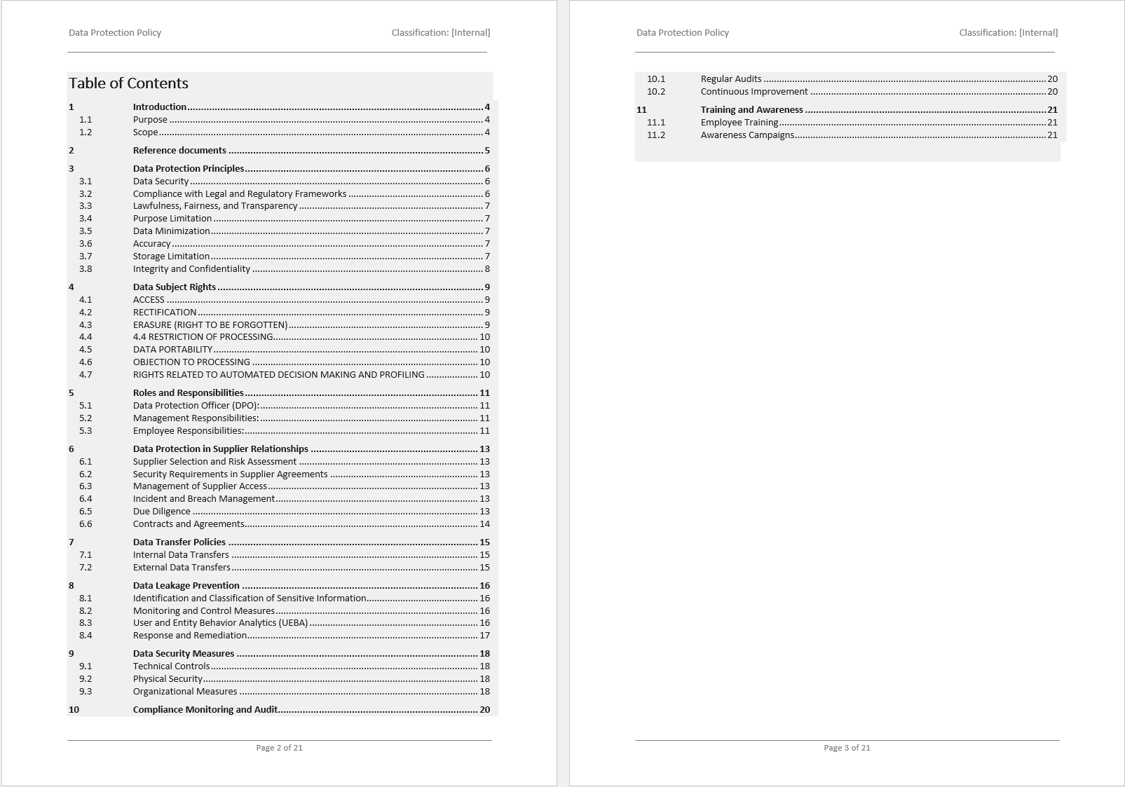 iso 27001 data protection policy template