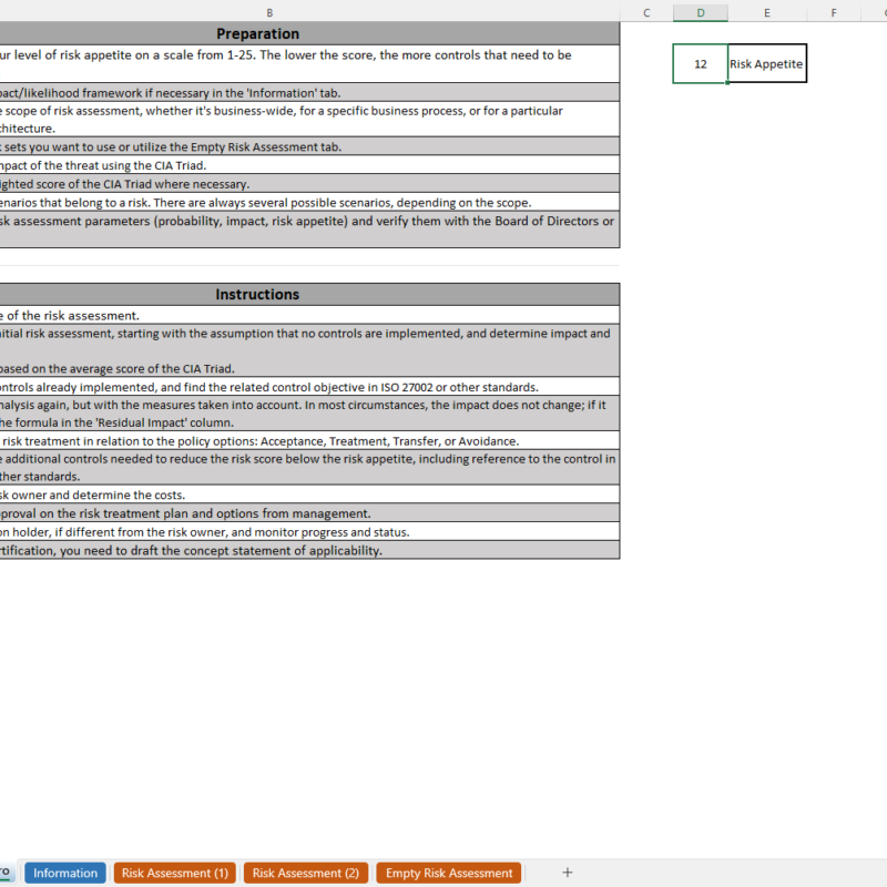 iso 27001 risk assessment template