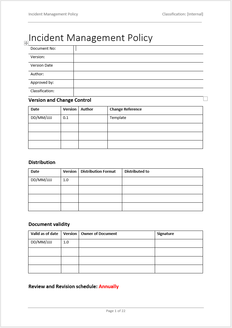 incident management policy template