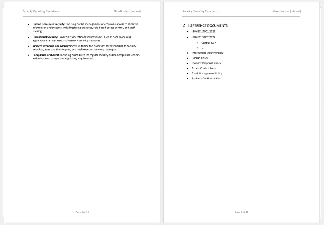 security operating procedures template 4 Preview Of The Security Operating Procedures Example Chapter 2
