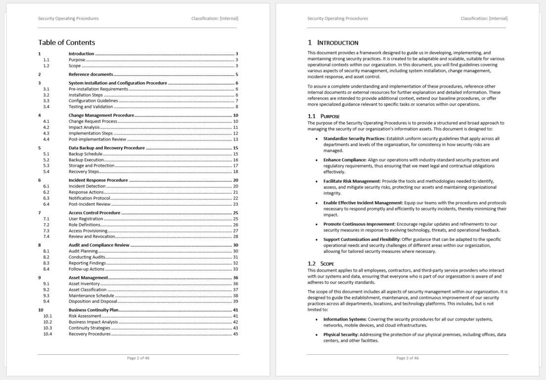 security operating procedures template 2 Preview Of Security Operating Procedures Example