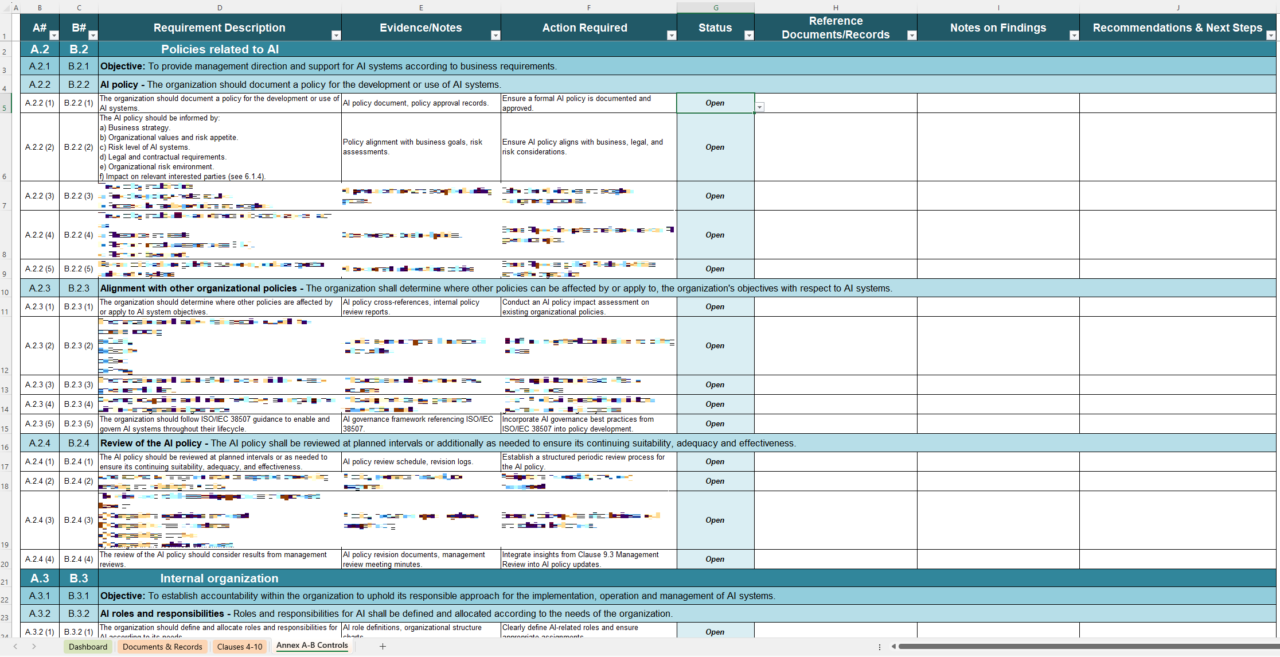 Iso 42001 Checklist Excel