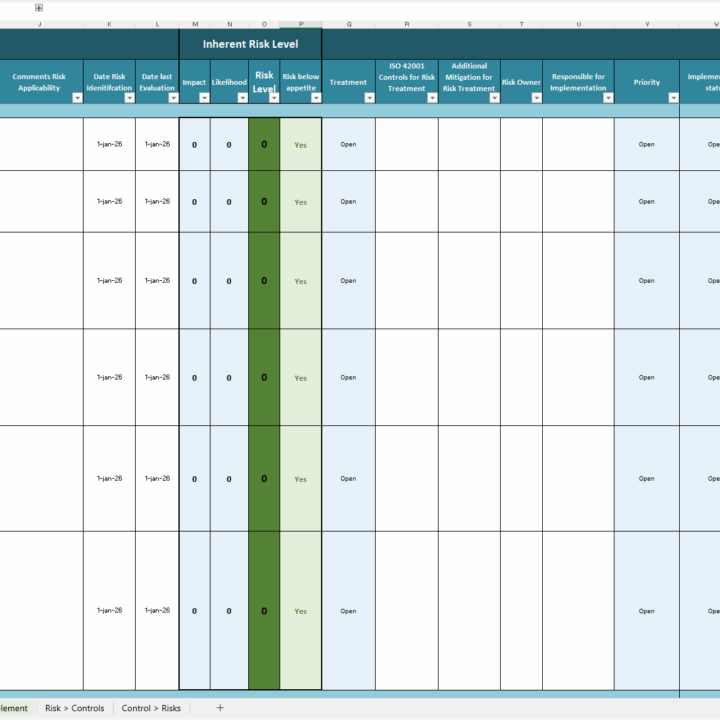 iso 42001 risk assessment template excel